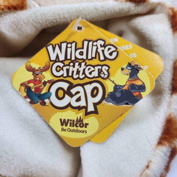 Giraffe Hat with Horns & Tail Lined Casual Winter Halloween Wildlife Critters - Picture 8 of 11